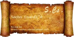 Sachs Csanád névjegykártya