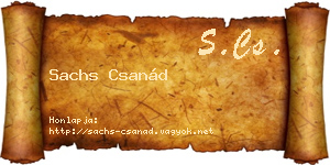 Sachs Csanád névjegykártya