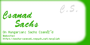 csanad sachs business card